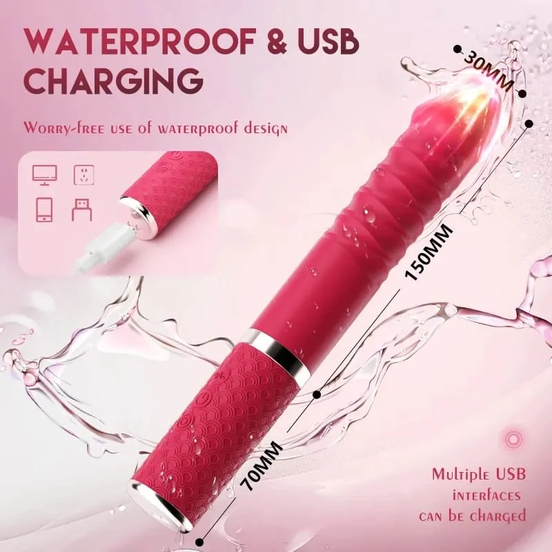 Empurrando Vibrador G Spot Clitoral Vibrador À Prova D 'Água & Recarregável Realista Silicone Vibrador Vibrador Rosa Brinquedos Sexuais para Mulheres
