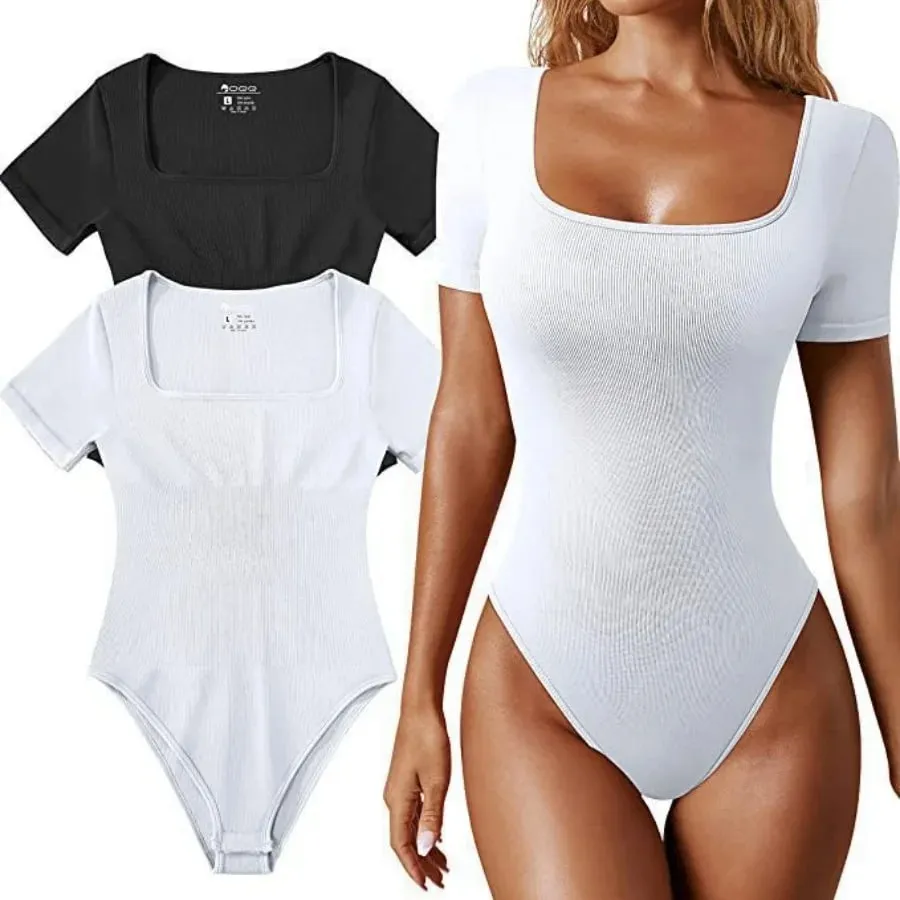 Women Sleeveless Yoga Bodysuit Square Neck Summer One Piece Swimsuits Sexy Lingerie Sports Fitness Women Rompers Bodysuits