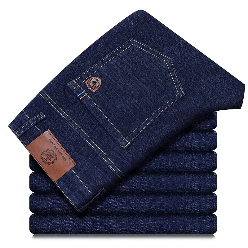 2026 Y2k Clothes Pantalon Homme Stretch Business Four Seasons Blue Regular Fit Straight Jeans