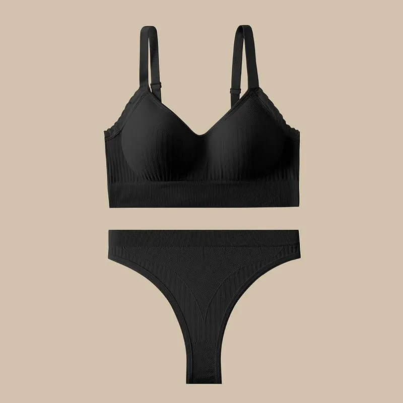 [készlet]Női szexi fehérnemű szett Push Up melltartó szett tömör Underwire melltartó mindennapi alsónemű bugyi szett