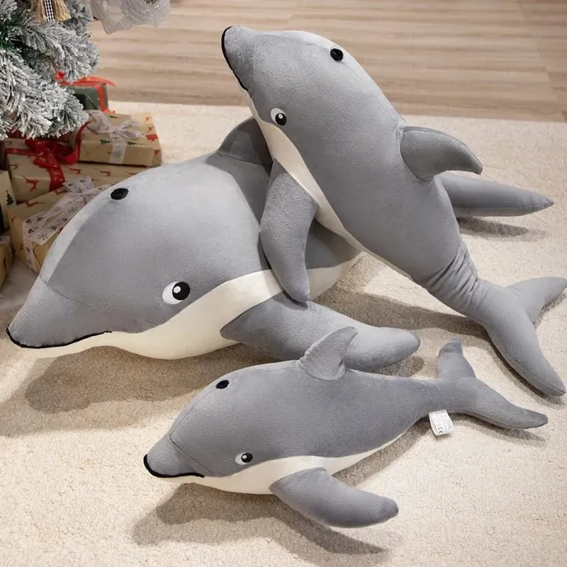 50/70cm Dolphin Plush Pillow Simulation Marine Animal Stuffed Cushion Fluffy Sofa Throw Pillow Soft Stress Relief Home Decor