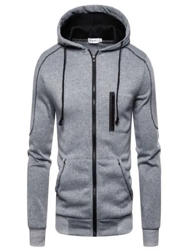Autumn Winter Men New Sweatshirts Long Sleeve Jacket Hoodie Zipper Closure Jacket Male Hoodies Sweatshirt Slim Fit Male Clothing — image 6