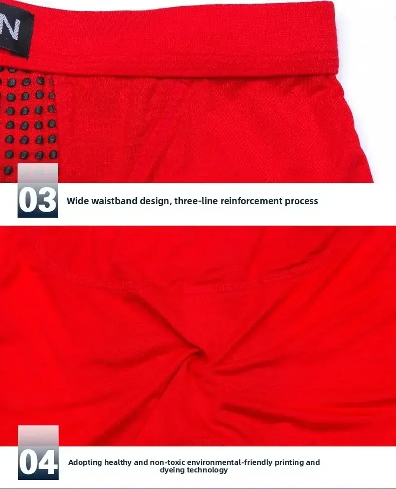 Men's Magnetic Closure Milk Silk Boxer Briefs Anti-Slip Quick-Dry Ultra Soft Breathable Underwear Boxer Shorts