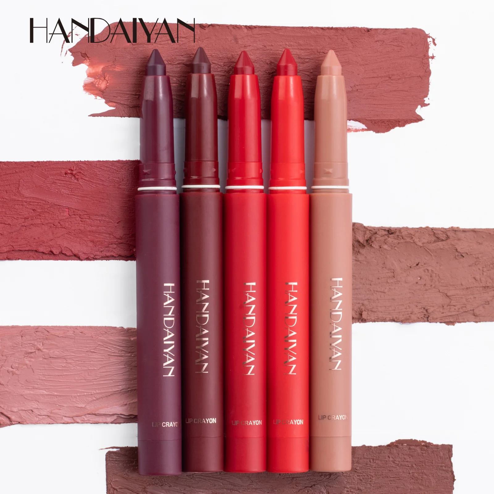 12 farver Pink Velvet Matte Lipstick Pen Lip Liner Blyant Vandtæt Langvarig Ikke let at falme Plumpe læber Crayon Makeup Tint — image 3