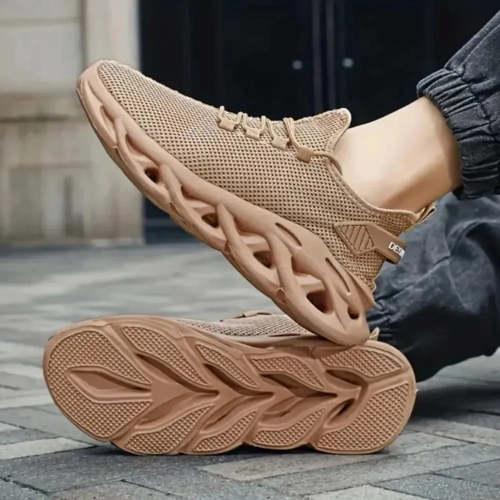 Men's Sports Running Black Jogging Shoes Casual Sports Shoes Brown Outdoor Breathable Mesh Lightweight Shock Absorbing Tennis