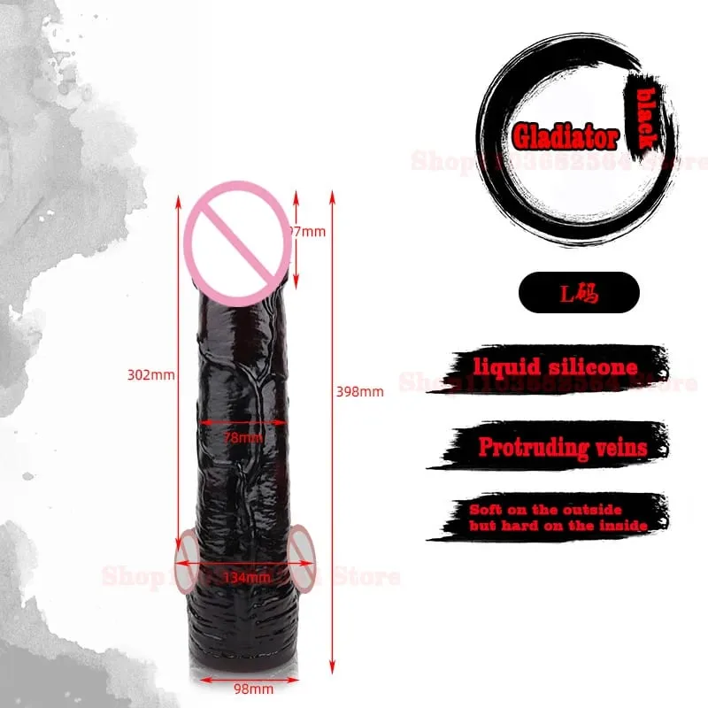 ขนาดใหญ่XXL 50ซม.X 10.5ซม.สมจริงDildoซิลิโคนGladiatorอวัยวะเพศชายของเล่นผู้หญิงG-Spot Masturbationผู้ใหญ่Dick Thickenสัตว์อวัยวะเพศชาย