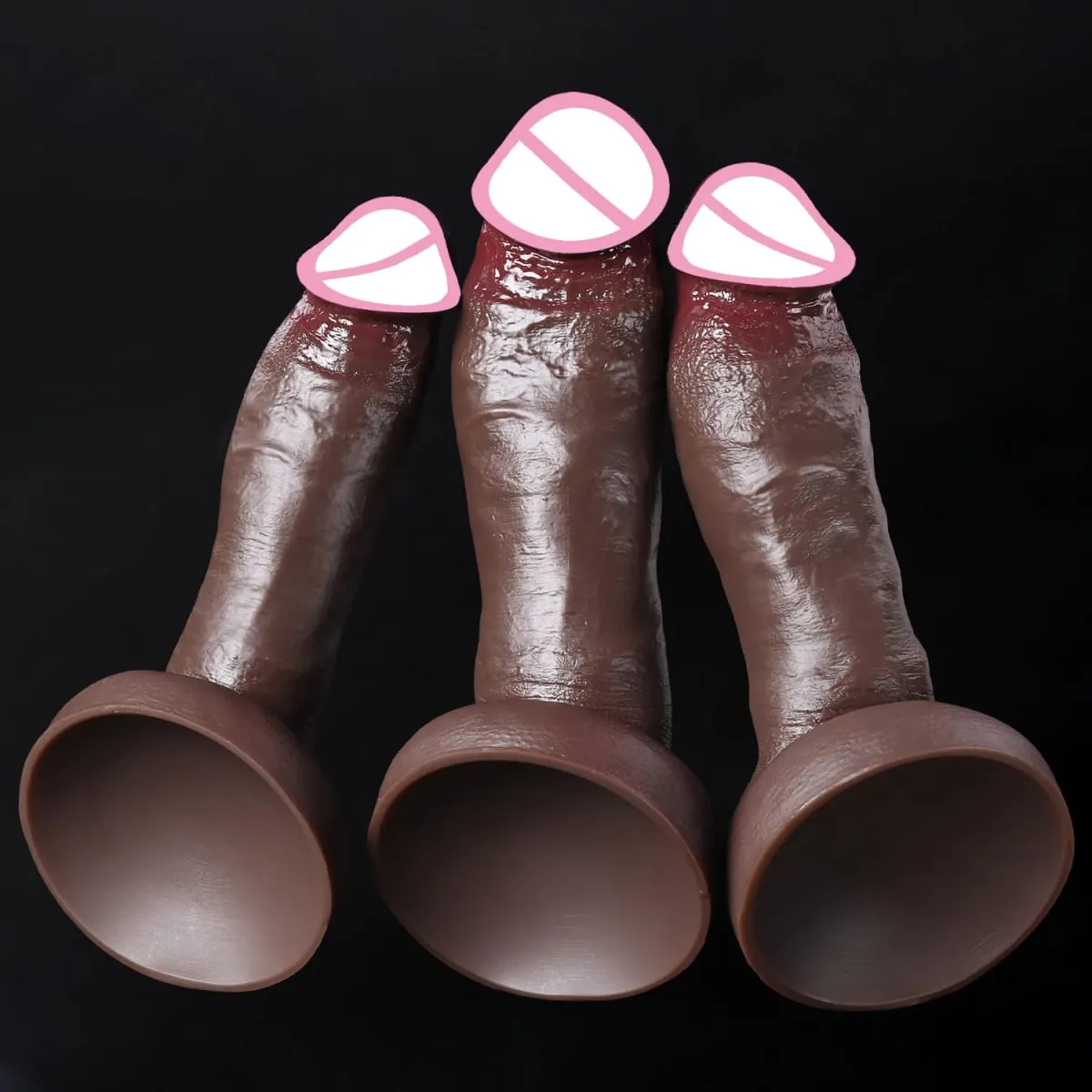 ราคาถูกผิวนุ่มรู้สึกสมจริงหนาDildoเกย์MasturbatorsซิลิโคนDickถ้วยดูดขนาดใหญ่Penis Anal Plugเพศของเล่นสำหรับผู้ชายผู้หญิง