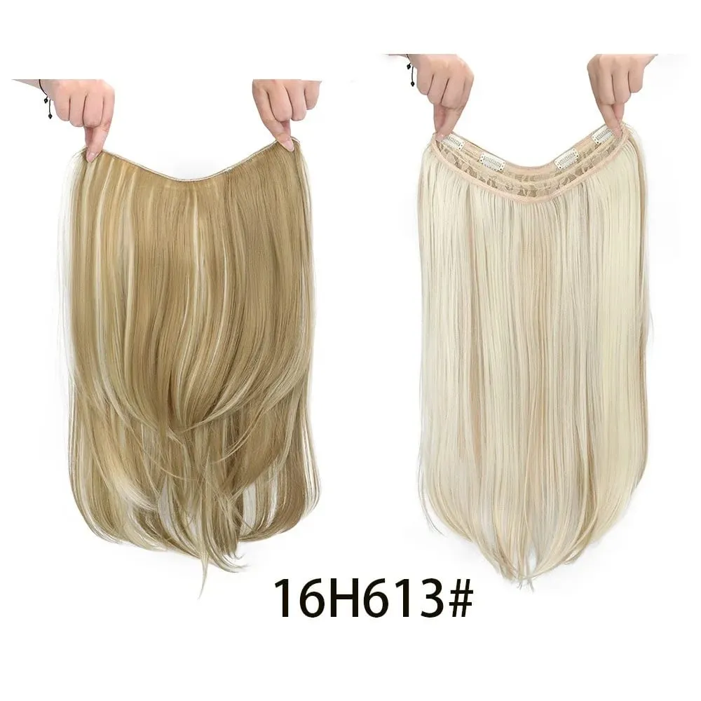 Synthetic Wig Women's Traceless Invisible U-shaped Layered Straight Hair With Inner Buckle Long Curly Hair Natural