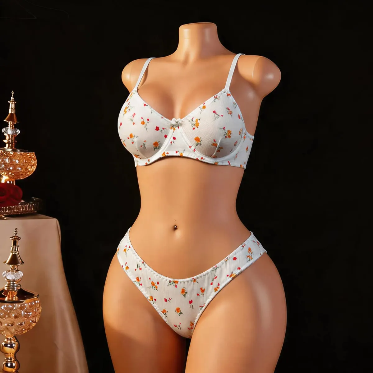 European and American Fashion Lovely Floral Women Bra Set with Underwire Soft Comfortable Daily Wear Lingerie for Females