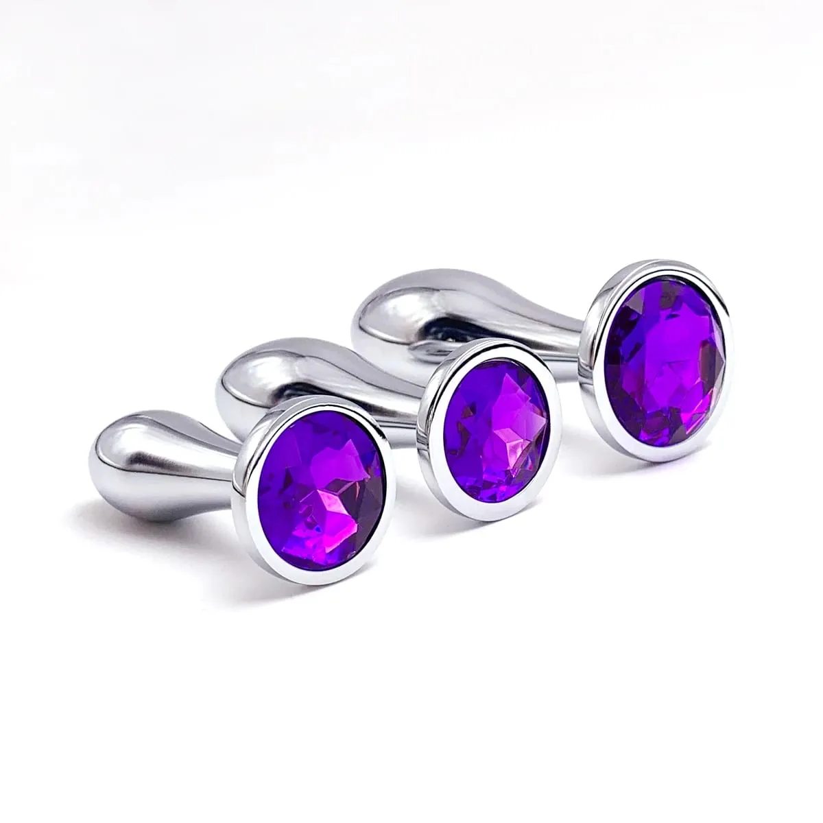 1Pcs Metal Drop Anal Plug with Three Sizes Jewel Base G-Point Massage Adult Pleasure Sex Toy for Sexual Wellness