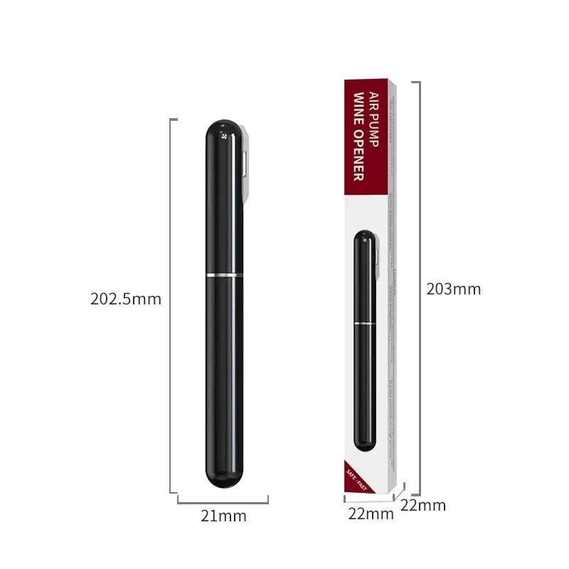 Air Pump Wine Bottle Opener Portable Pen Shape Stainless Steel Pin Air Pressure Red Wine Corkscrew Kitchen Tools Bar Accessories
