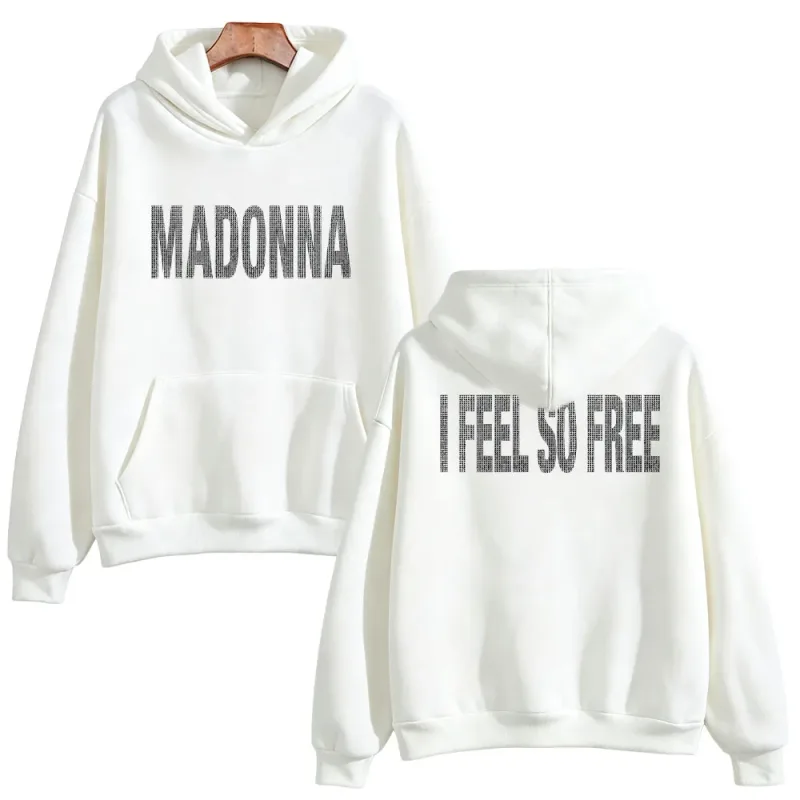 I Feel So Free Hoodie Graphic Printed Hoodie Madonna Merch Vintage Style Sweatshirts Women Men with Hooded Loose Casual Pullover
