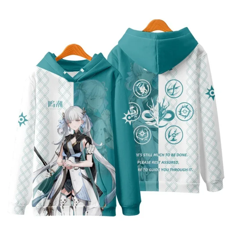 Game Wuthering Waves Cosplay Hoodies 3D Phrolova Print Men Women Anime Sweatshirt Autumn/Winter Hoodie Casual Y2k Tracksuit Coat