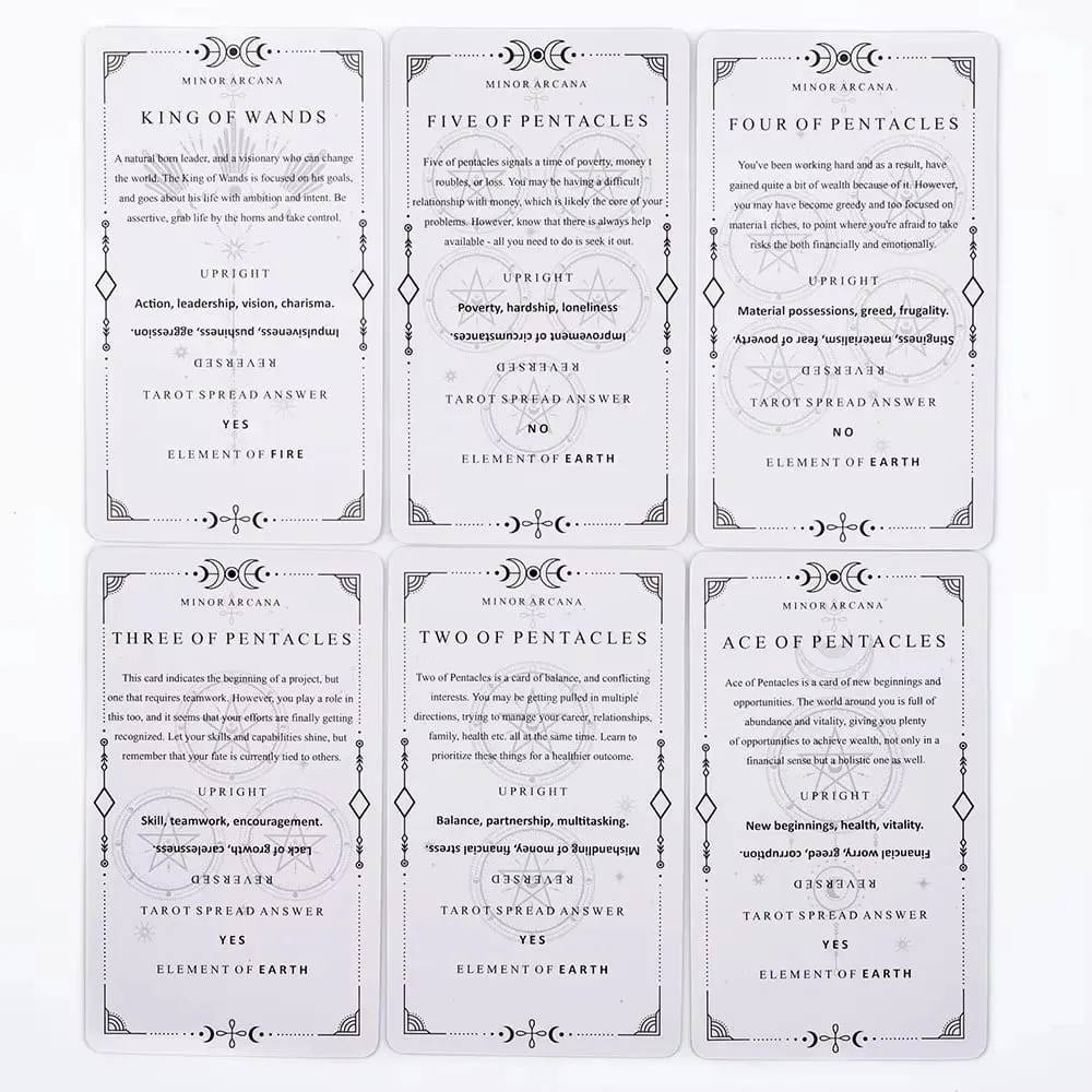 Tarot Learning Deck A 81 Card English Version 10.4*6 CM Mystical Fortune Telling Divination Board Playing Games for Beginners