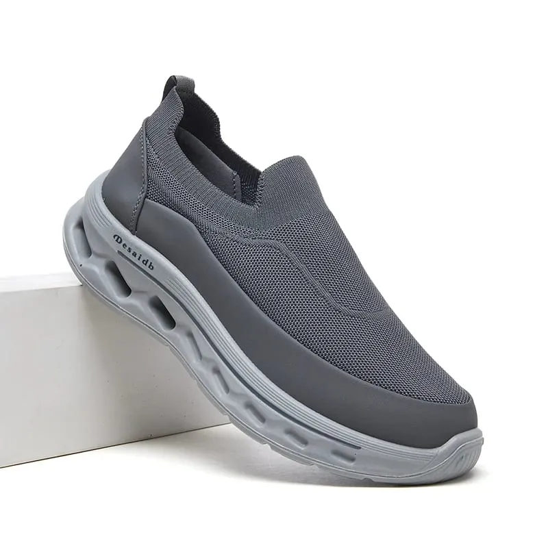 Desai Men's Wide Width Slip-on Knit Sock Sneakers Hollow-out Sole Breathable Lightweight Walking Shoes Daily Commute Outdoor