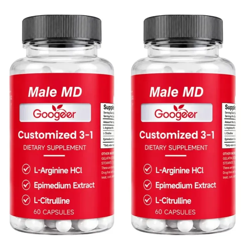 Googeer Male MD 3-in-1 Capsules with L-Arginine HCl and L-Citrulline and Epimedium Extract for Circulation Support 60 Capsules