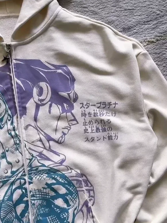 Y2k Jojo Bizarre Adventure Anime Hoodie Harajuku Oversized Sticky Fingers Hoodies Women Men Streetwear Couple Hip Hop Sweatshirt