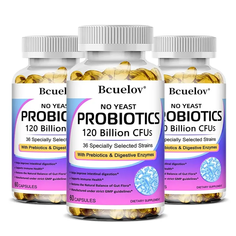 Probiotics 120 Billion CFU with Prebiotics & Digestive Enzymes Supports Digestion Gut Flora Bloating Relief & Immune Health