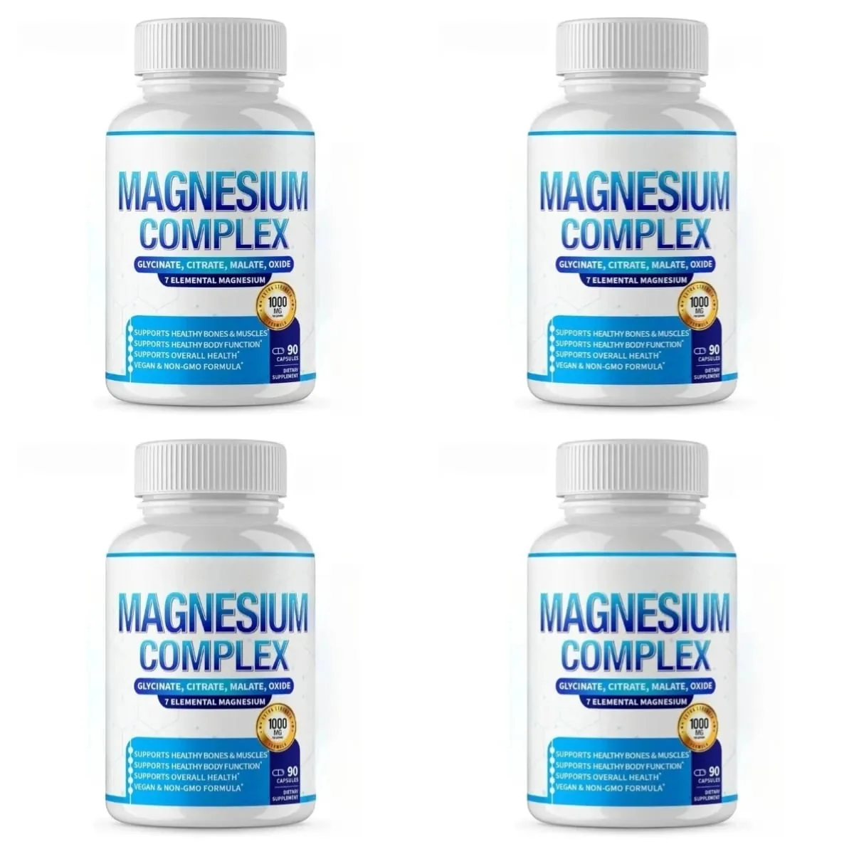 Magnesium Supplement 1000mg 7 in 1 Complex with Glycinate Citrate Malate Taurate Supports Muscle Relaxation Sleep Support 90 Ct