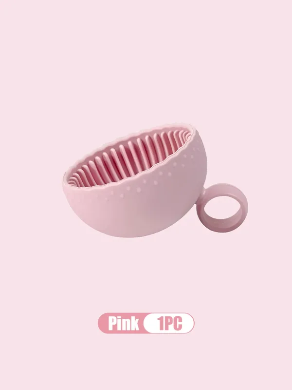 Mini High Appearance Makeup Brush Cleaner Bowl Shaped Washing Tool Cleans Brushes Cushion Puffs Sponges Space Saving Portable