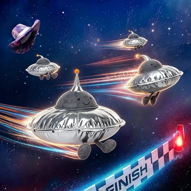 Χαριτωμένο βελούδινο μαξιλάρι UFO Ασημένιο μεταλλικό ιπτάμενο πιατάκι γεμιστό παιχνίδι μαλακό αλλοδαπό διαστημόπλοιο βελούδινο μαξιλάρι διαστημικό δώρο διακόσμησης σπιτιού