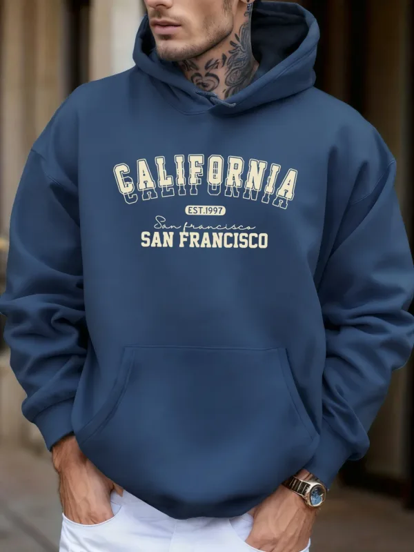 California San Francisco Est 1997 Print Soft Loose Hoodies Fleece Autumn Sportswear Men'S Sport Jogging Sweatshirts Comfy Tops