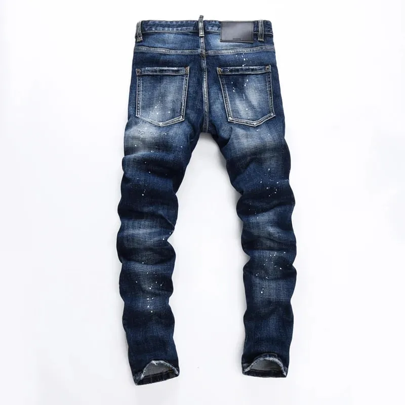 new design D2 Man Jeans Pants Cotton straight Slim Jeans Denim Designer Badge ZIPPER COOLGUY JEANS blue top quality 8544