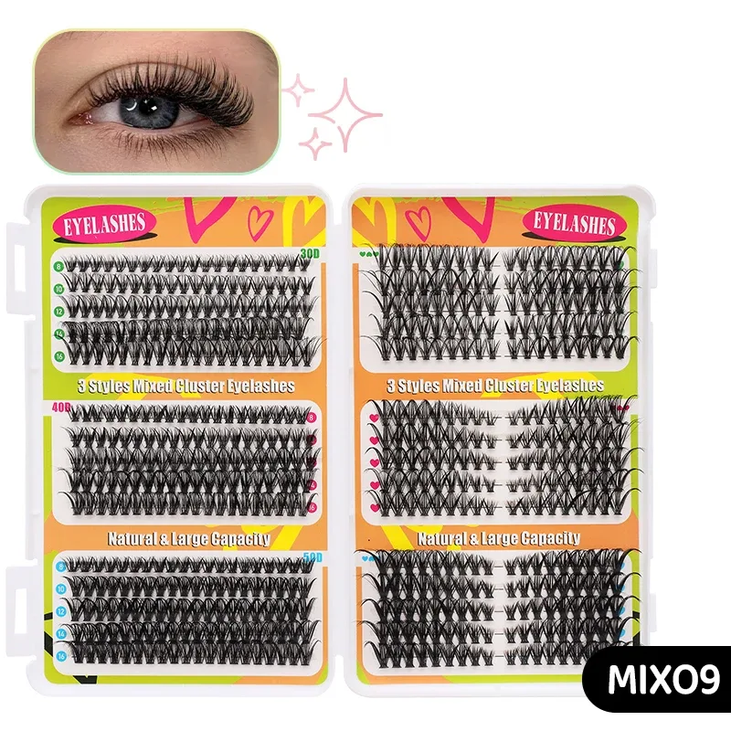 DIY Manga Spiky Cluster Lash Extensions Natural Mega Volume Individual Pre-Cut Segmented Lashes for At-Home Eye Makeup