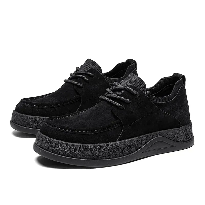 Autumn Wide Toe Spring New Men's Cowhide Fashion Versatile Single Short Boots Soft Leather Men's Boots Zapatillas De Deporte