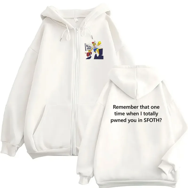 Funny Blame John Meme Zipper Hoodie Shedletsky Forsaken Fashion Autumn/Winter Sweatshirt Men Women Casual Oversized Coats Hoody