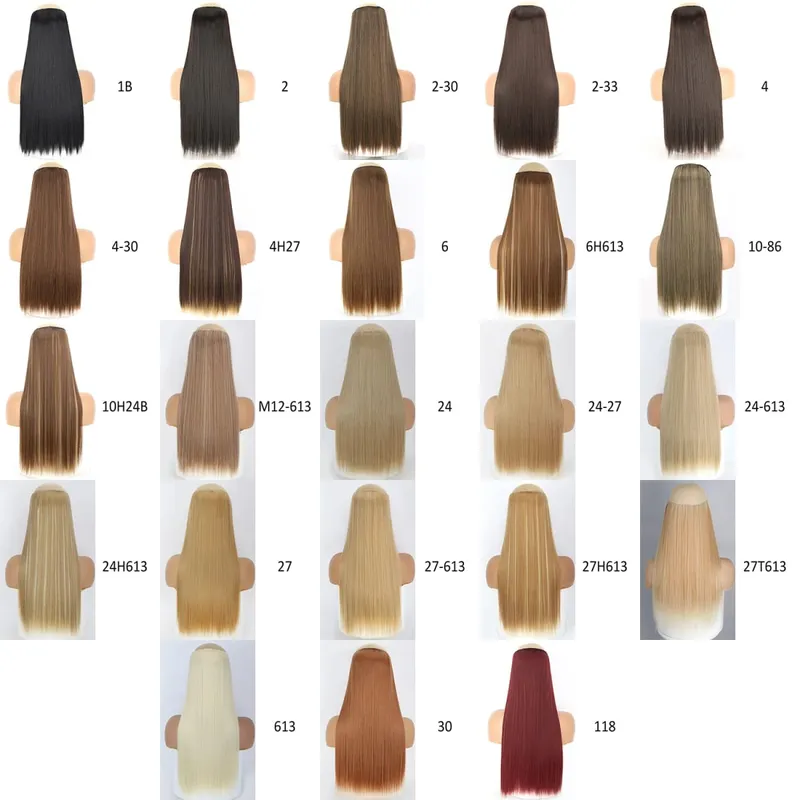 Syntetisk Lang Lige Frisure 5 Clip In Hair Extensions 32 Tommer One Piece Hairpiece Brun Blond Sort Falsk Hår Til Kvinder