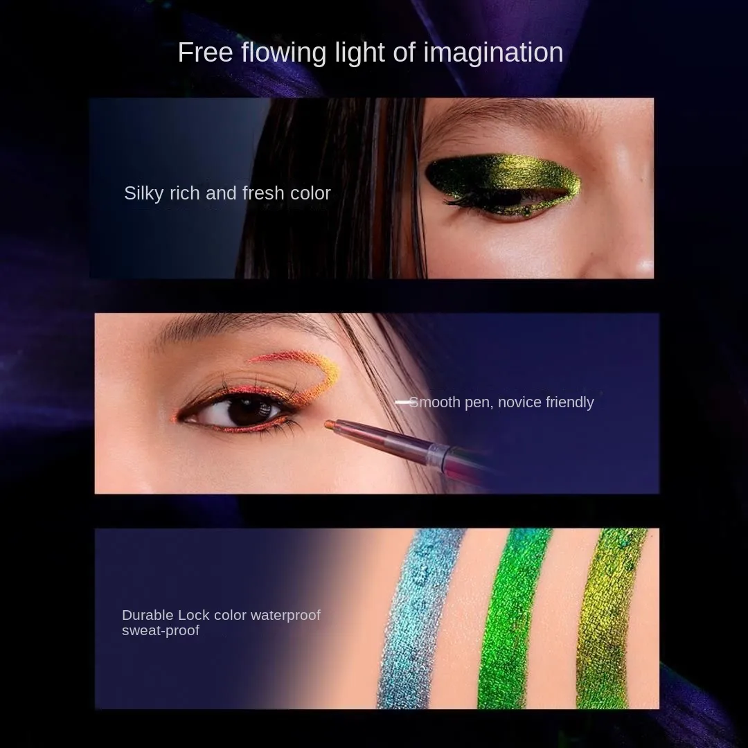 Kaleidos Eyeliner Gel Pencil Waterproof Chameleon Colour Long Wear Glitter Metallic Eye Shadows Pen Eye Liner Stamp Makeup