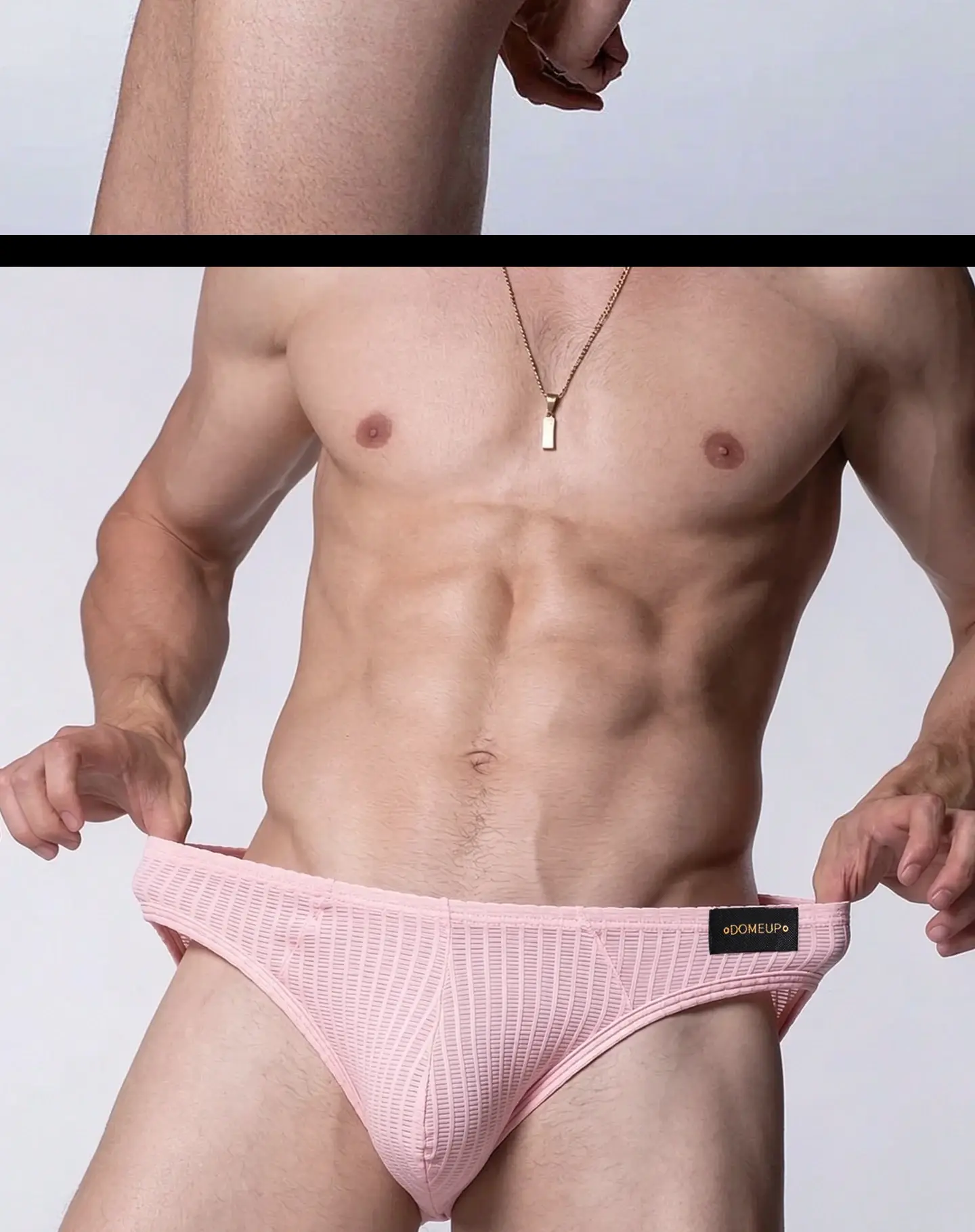 Men's Low‑Rise Briefs, Vertical Striped Sheer Mesh Underwear, Nylon Elastane Stretch Pouch Underpants for Daily Wear