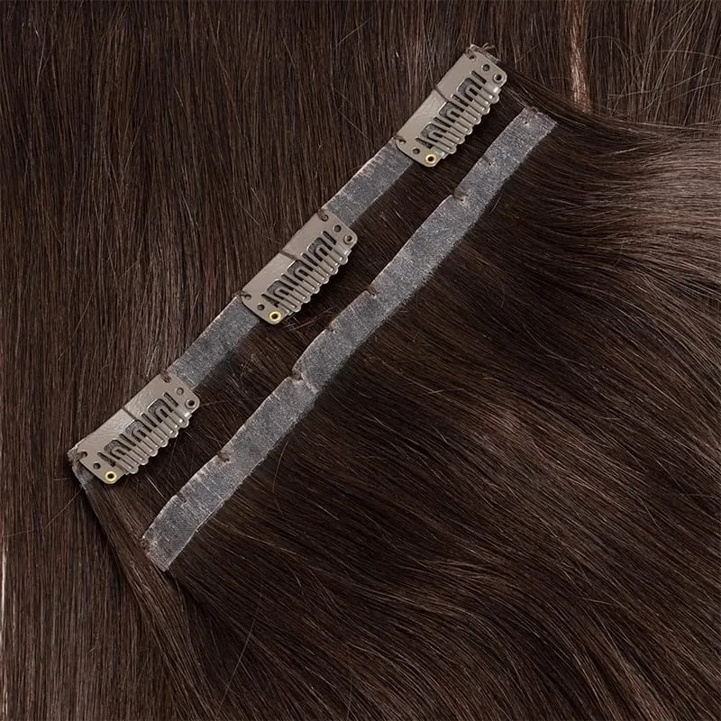 Invisible Thick PU Clip in Hair Extensions Real Human Hair Straight Remy Hair Clip in Hair Extensions 7pcs for Women Daily Use