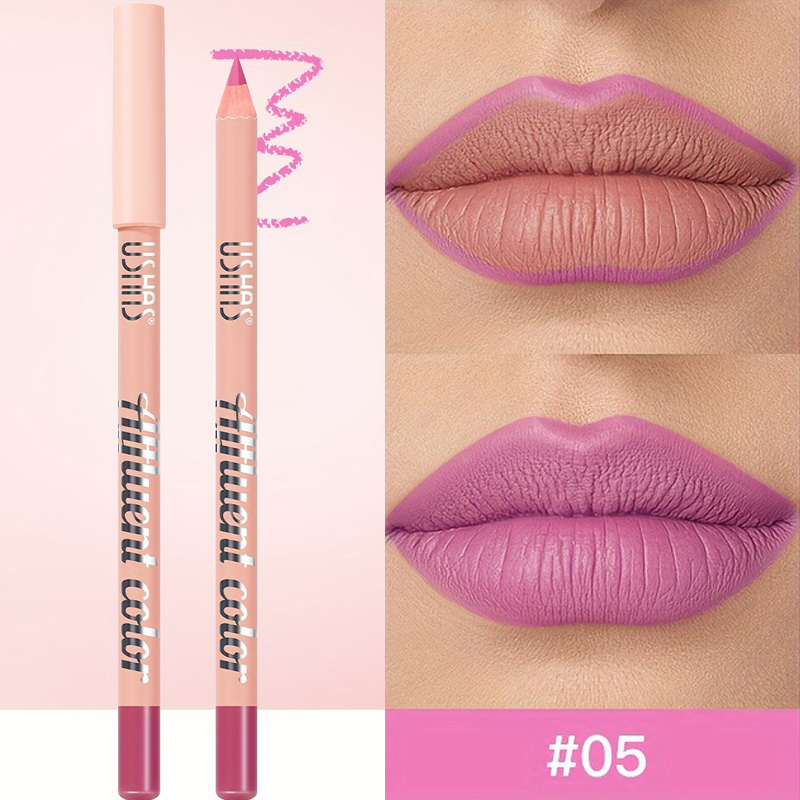 8 farver Vandtæt Lip Liner Pencil Langvarig Sexet Mørkerød Pink Mat Læbestift Blyant Naturlig Lipliner Pen Rød konturfarve