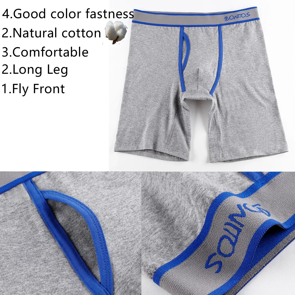 2pcs Pack ขายาวกางเกงขาสั้นผู้ชายกางเกงชุดกางเกง Homme Boxershorts ลื่นชุดชั้นในสำหรับชายผ้าฝ้ายชายเซ็กซี่ชุดกล่อง GYM