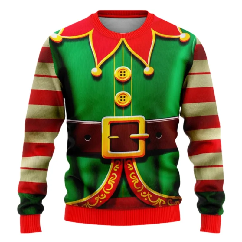 Funny Christmas Sweater Men Women Pullover Xmas Sweatshirt Ugly Graphic Y2k Sweatshirts for Holiday Party Loose Men's Clothing