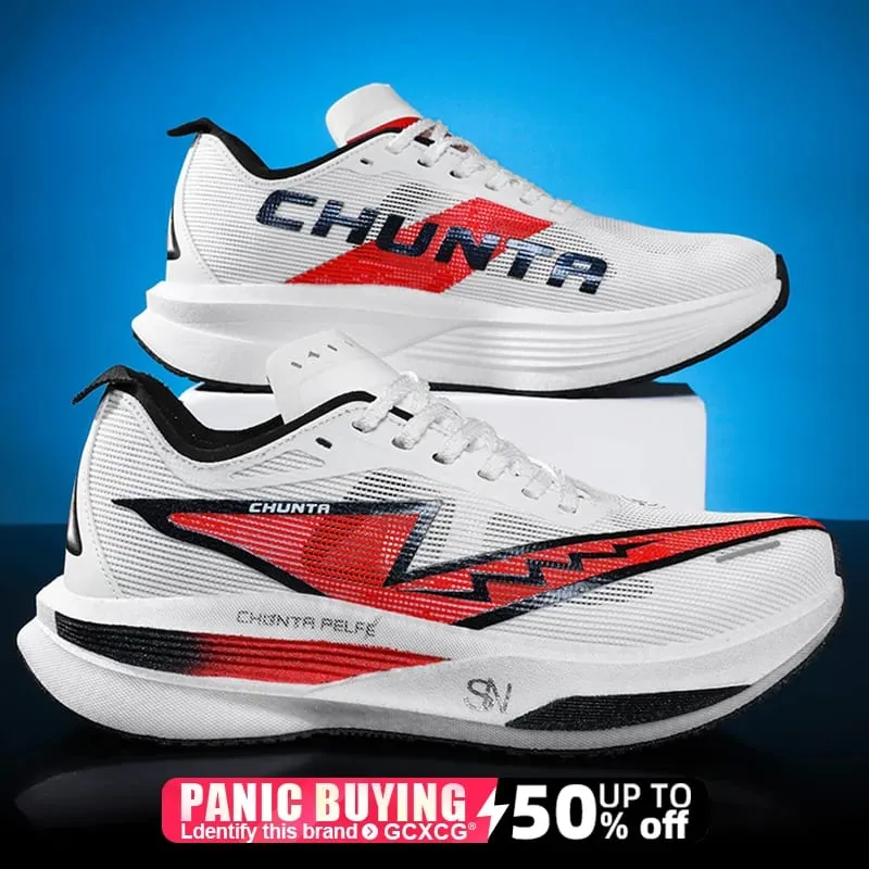 Men Running Shoes Carbon Board Speciality Marathon Sports Breathable Lightweight Women's Comfortable Nonskid Chunta Sneakers