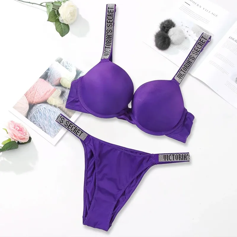Victoria's Secret Sexy Lingerie Bra and Panty Set Push Up Classic Women's Lingerie Set Sexy Breathable Soft Versatile Shapewear