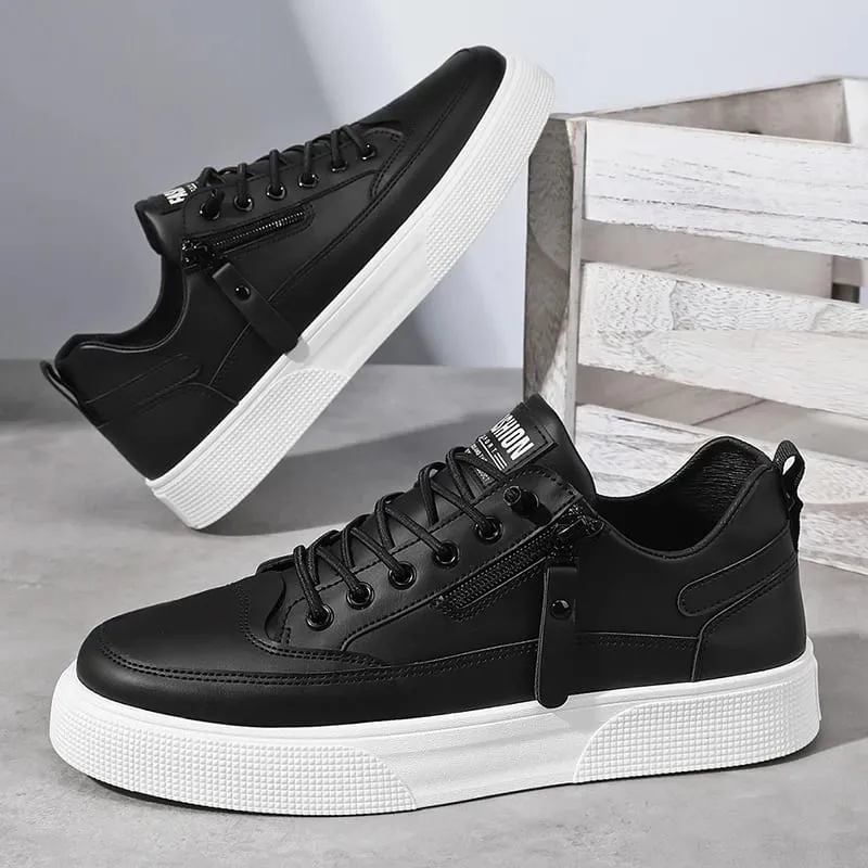 Men's Street Fashion Skateboard Shoes Versatile Sport Casual Sneakers Youth College Style White Shoes