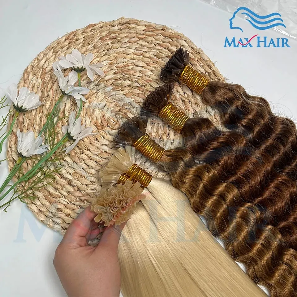Keratin U Tip deep wave Human Hair Extensions 18-30 Inch Remy Hair Extensions High Quality Remy Human Hair salon Extensions