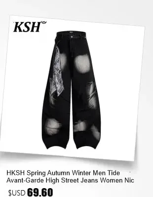 Spring Autumn New Men Tide Chic Ins Vintage Selvedge Narrow Red Edge Raw Denim Pants Straight Wide Leg A-Line Jeans HK19262
