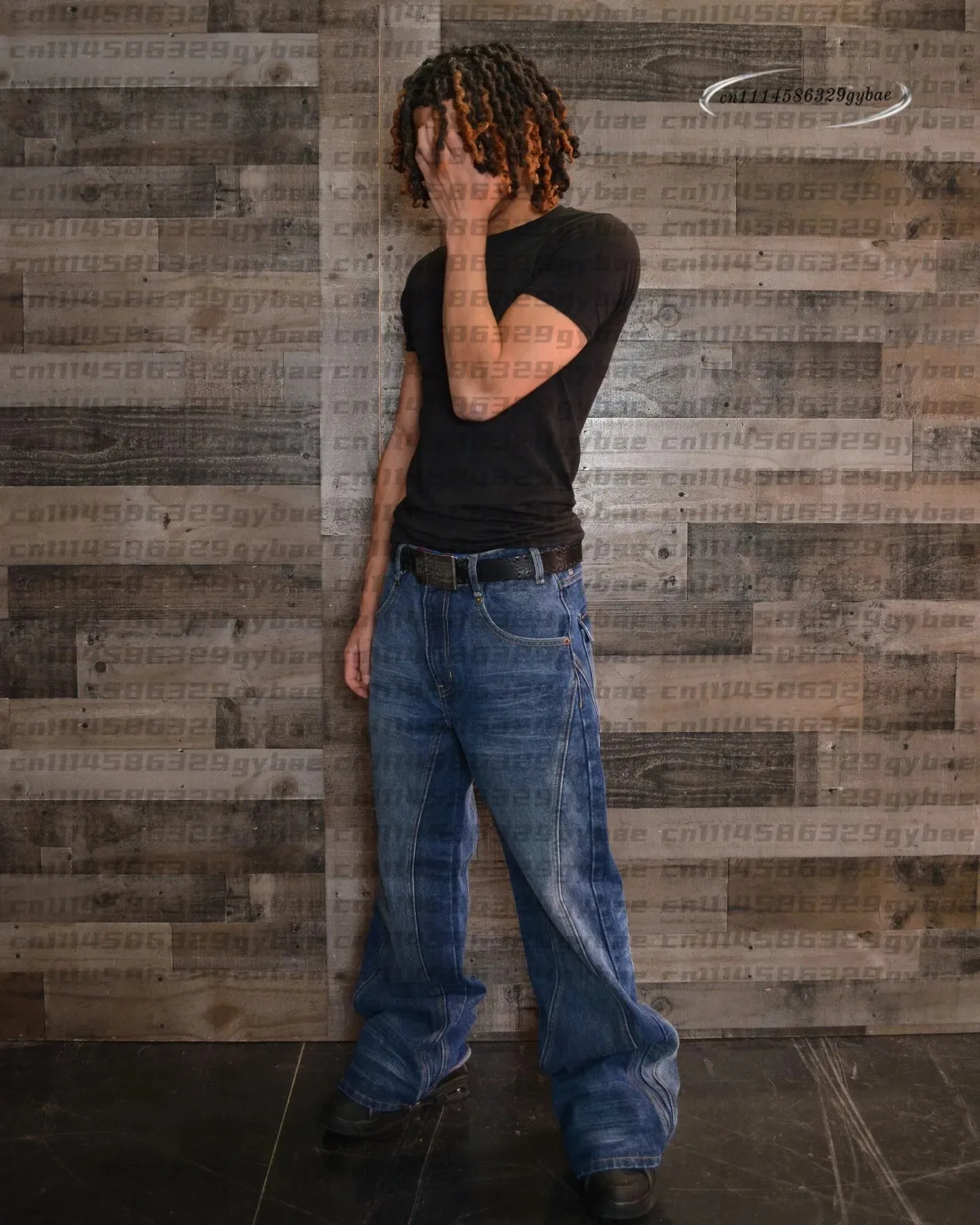 2026 Y2K Retro Blue Flare Jeans Unisex Washed Denim Pants Embroidered Back Pocket Streetwear Wide Leg Bootcut Jeans