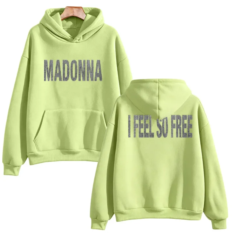 I Feel So Free Hoodie Graphic Printed Hoodie Madonna Merch Vintage Style Sweatshirts Women Men with Hooded Loose Casual Pullover