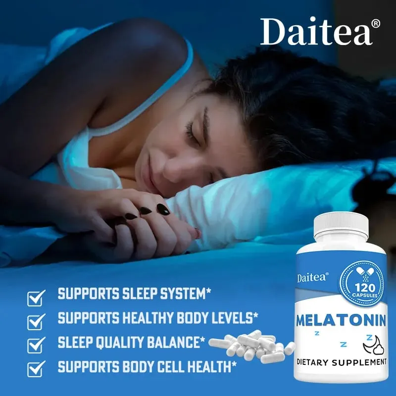 Melatonin Supplement Kapsler 5 Mg - Naturlig søvnstøtte Afslapning og ro fremmer søvnkvaliteten