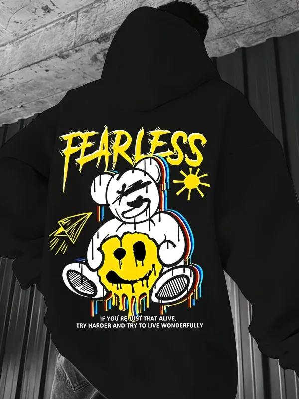 Weird Face Graphic Printing Autumn and Winter Pure Cotton Men's and Women's Hoodies Outdoor Street Sports Training Brand Trendy