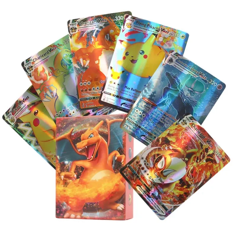 60-100st engelska Pokémonkort Holographic EX Vstar Vmax GX Letter Rainbow Arceus Shiny Charizard Mewtwo Evolution kombination