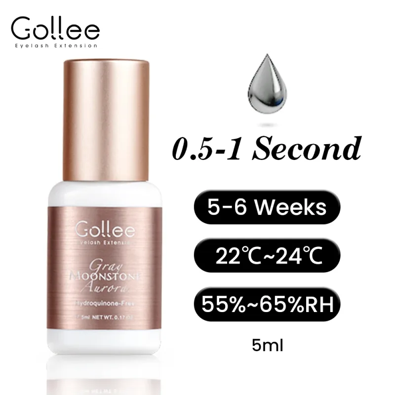 Gollee 0.5-1s Drying Eyelash Extensions Glue Latex-free Lashes Glue Professional Waterproof 6-8 Weeks Eyelash Extension Supplies
