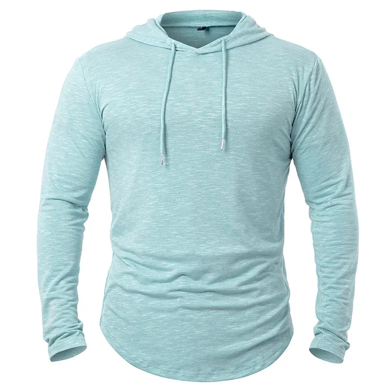 Sudaderas con capucha deportivas ligeras para hombre, camisa deportiva de manga larga con capucha, informal, para gimnasio, correr, basculador, sudadera