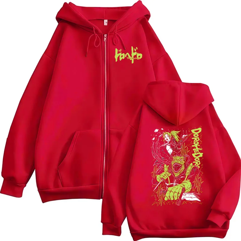 Anime Dorohedoro Kaiman Zipper Hoodie Men Women Casual Fashion Pullover Sweatshirt Vintage Long Sleeve Jacket Hoodies Streetwear
